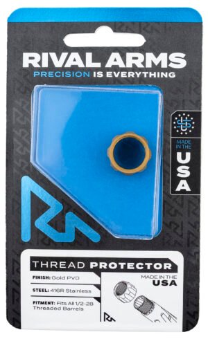 Rival Arms RARA300001E Thread Protector  9mm Luger Gold PVD 416R Stainless Steel 1/2"-28 tpi