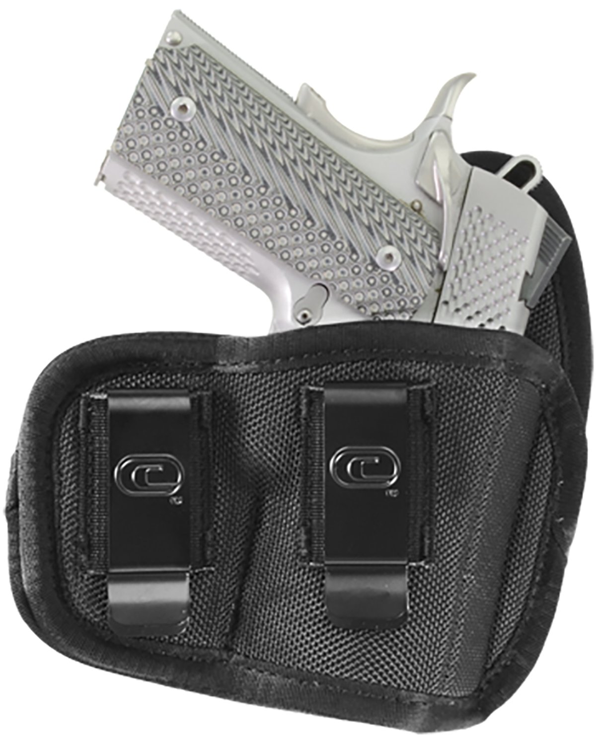 Crossfire Shooting Gear CRFVIGRSA1M1R The Vigor IWB Size 01 Black Ballistic Nylon Double Belt Clip Fits Micro Fits 1-1.50" Barrel Right Hand
