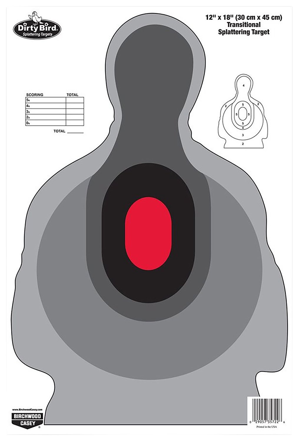 Birchwood Casey 35722 Dirty Bird Silhouette Tagboard Target 12" x 18" 100 Per Pkg