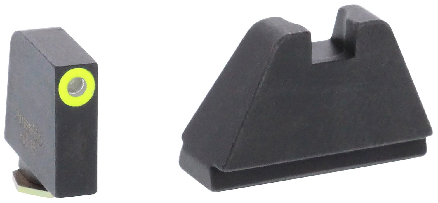 AmeriGlo GL682 Optic Compatible Sight Set for Glock 5XL Tall Green Tritium LumiGreen Outline Front Sight-Black Rear Sight