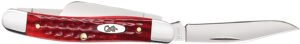 Case 00786 Stockman  Medium 2.57"/1.88"/1.71" Folding Clip/Sheepsfoot/Spey Plain Mirror Polished Tru-Sharp SS Blade/Corn Cob Jigged Old Red Bone Handle