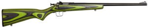 Crickett KSA2231 Youth  22 LR 1rd 16.12" Blued Barrel & Receiver, Fixed Front/Adjustable Rear Peep Sights, Green/Black Laminate Stock w/11.5" LOP, Rebounding Firing Pin Safety