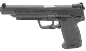 HK 81000367 USP V1 Elite 45 ACP 12+1 6.02" Stainless Stainless Steel Barrel, Black Long/Serrated Steel Slide, Black Polymer Frame, Black Polymer Grip, Includes Two Mags