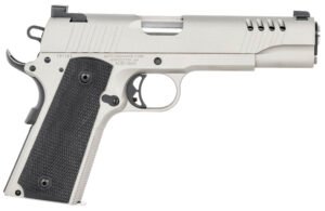 Auto-Ordnance 1911TCAC6 1911 A1 45 ACP 7+1 5" Savage Silver Cerakoate, Serrated/Ported Slide, Black Rubber Grips, Fixed 3-Dot Combat Day Sights