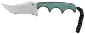 CRKT 2379 Minimalist Persian 2.76" Fixed Recurve Plain Bead Blasted 8Cr13MoV SS Blade/Green Contoured Resin Infused Fiber Handle Includes Lanyard/Sheath