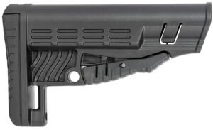 NcStar DLG-086 Classic Commercial Stock Black Polymer Adjustable Stock with Metal QD Bases & Rubber Butt Pad For Commercial Spec Buffer Tubes (Tube Not Included)
