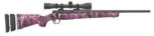 Mossberg 28145 Patriot Super Bantam 308 Win Caliber with 5+1 Capacity, 20" Fluted Barrel, Matte Blued Metal Finish & Muddy Girl Wild Synthetic Stock Right Hand (Youth) Includes 3-9x40mm Scope