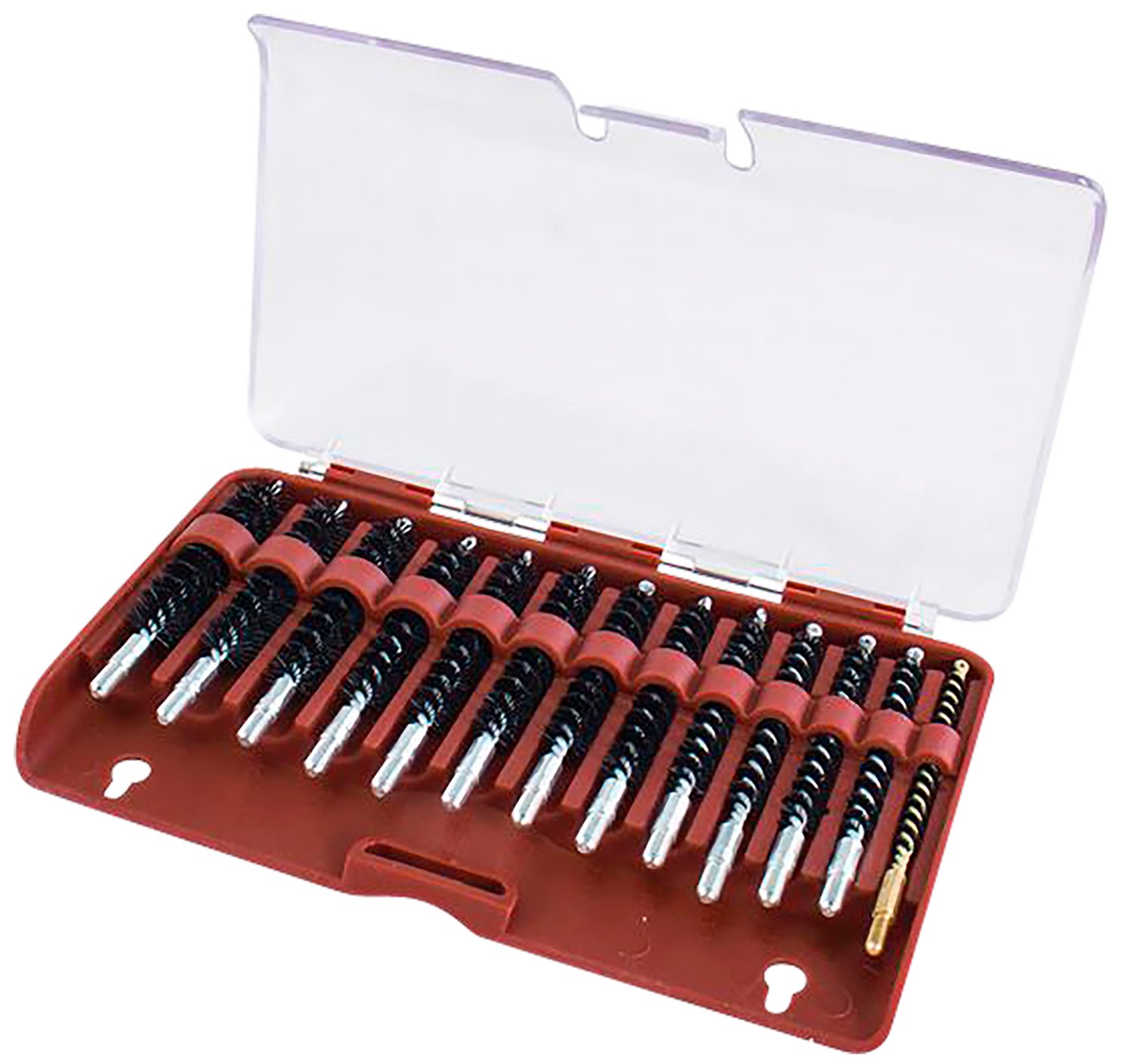 Tipton 615333 Bore Brush Set .17-.45 Cal Rifle Firearm 8-32/5-40 Thread Stainless Steel Nylon Bristles Bronze Includes Storage Box