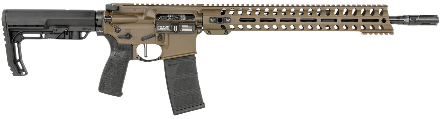 Patriot Ordnance Factory 01752 Minuteman Direct Impingement 5.56x45mm NATO 16.50" 30+1 Patriot Brown Rec/14.5" M-Lok Handguard Black Nitride Barrel Black Polymer Grip 6 Position MFT Stock