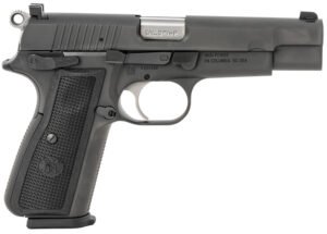 FN 66100256 High Power  9mm Luger 17+1, 4.70" Black Target Crown Steel Barrel, Black PVD Serrated Steel Slide & Steel Frame w/Beavertail, Black Textured Polymer Grip, Ambidextrous