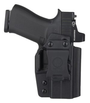 1791 Gunleather TACIWBG43XMOSBLKL Tactical Kydex IWB Black Kydex Belt Clip Compatible w/Glock 43/43X/43X MOS/48 Left Hand