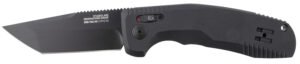 S.O.G SOG15380357 SOG-TAC Auto 3.43" Folding Tanto Plain Black TiNi Cryo D2 Steel Blade Black Micro-Textured Anodized Aluminum Handle Includes Pocket Clip