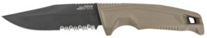 S.O.G SOG17220457 Recondo FX 4.60" Fixed Part Serrated Satin TiCN Cryo 440C SS Blade FDE Overmolded Rubberized Grip, Includes Sheath