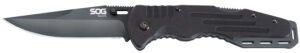 S.O.G SOG-FF11-CP Salute  3.62" Folding Clip Point Plain Black Hardcased 8Cr13MoV SS Blade Black G10 Handle Includes Belt Clip