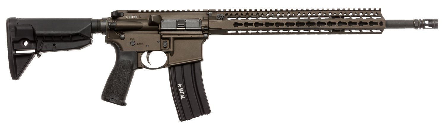 BCM 750790BRZ RECCE-16 KMR-A 223 Rem,5.56x45mm NATO 16" 30+1 Bronze Cerakote, Black Manganese Phosphate, 6 Position Stock Black Bravo Mod 3 Grip