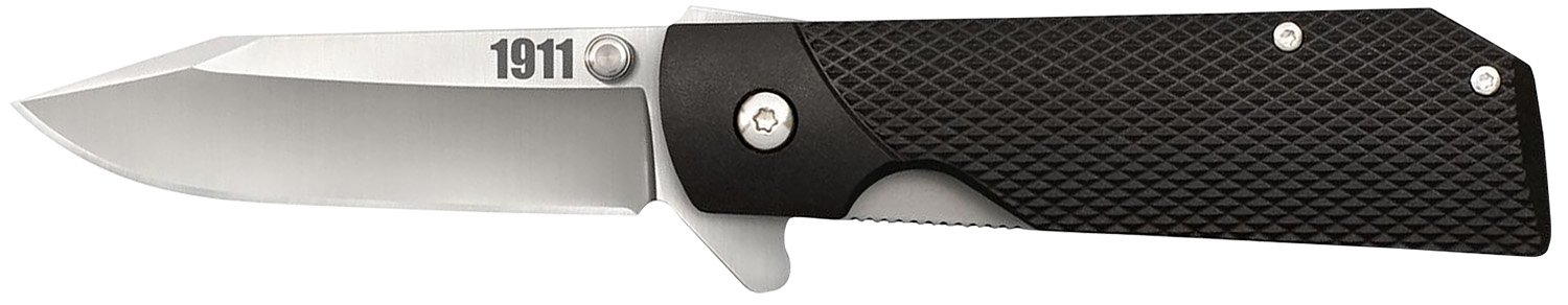 Cold Steel CS20NPJAAZ 1911 3" Folding Clip Point Plain 4034 SS Blade Black Textured Griv-Ex Handle Includes Pocket Clip