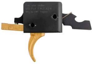 CMC Triggers 91501GF Drop-In Gold Finger Single-Stage Curved Trigger w/ 3-3.50 lbs Draw Weight & Gold Finish
