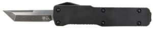 Templar Knife CABR221 Premium LW Micro 1.85" OTF Tanto Plain Black Oxide Stonewashed D2 Steel Blade, 3.50" Black Aluminum Handle, California Legal