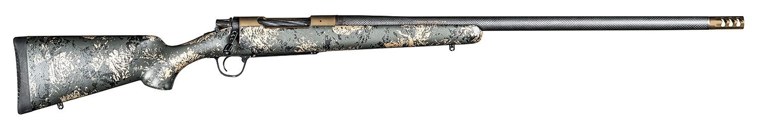 Christensen Arms 8010620000 Ridgeline FFT 300 Win Mag 3+1 22" Carbon Fiber/Threaded Barrel, Burnt Bronze Cerakote, Green with Black/Tan Accents Stock