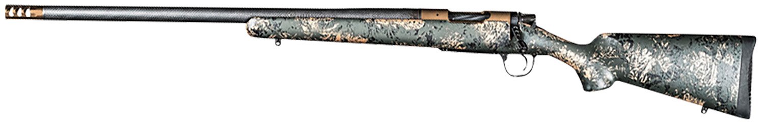 Christensen Arms 8010620700 Ridgeline FFT 6.5 Creedmoor 4+1 20" Carbon Fiber/Threaded Barrel, Burnt Bronze Cerakote, Green with Black/Tan Accents Stock, Left Hand