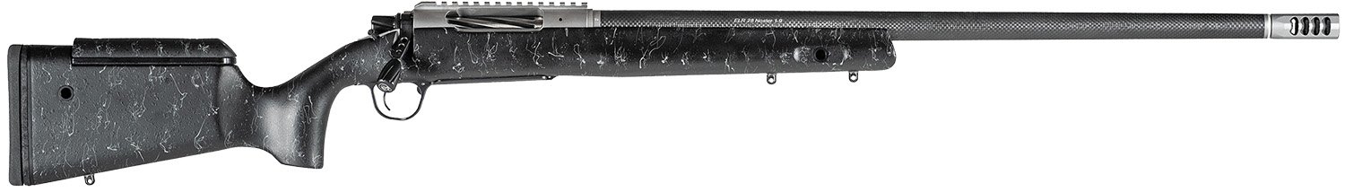 Christensen Arms 8010700200 ELR 300 PRC 3+1 26" Target Profile Carbon Fiber Barrel, Black Nitride Finish, Black with Gray Webbing Stock