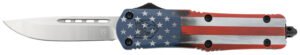CobraTec Knives MCUSAFS3DNS FS-3 American Flag Medium 3" OTF Drop Point Plain Satin D2 Steel Blade, 5" US Flag Aluminum Cerakoted Handle