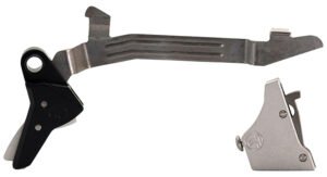 Timney Triggers ALPHAGLOCK34SILVR Alpha Competition 9mm Luger/40 S&W, Silver Straight Trigger, Compatible w/Glock Gen3-4