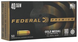 Federal GM40AP1 Gold Medal Centerfire Pistol 40S&W 180gr Full Metal Jacket 50 Per Box/10 Case