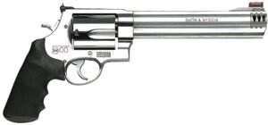 Smith & Wesson 163501 Model 500  X-Large 500 S&W Mag 5 Shot 8.38" Satin Compensated Barrel, Satin Cylinder, Satin Stainless Steel Frame, Black Finger Grooved Grip, Exposed Hammer