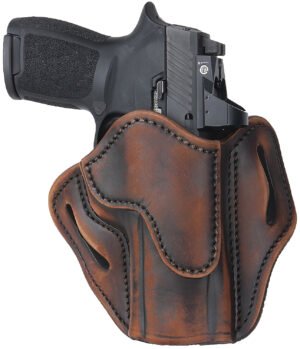 1791 Gunleather ORBH24VTGR BH2.4 Optic Ready OWB Size 2.4 Vintage Leather Belt Slide Fits Walther PPQ/Sig P320/Springfield XD-M Right Hand
