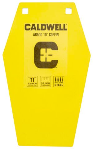 Caldwell 1116693 C 10" Coffin CP4 Yellow Powder Coat AR500 Steel Hanging