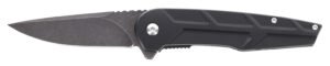 Schrade 1159329 Reckon  3.25" Folding Drop Point Plain Dark Stonewash D2 Steel Blade 4.40" Black Aluminum Handle
