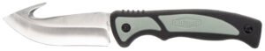 Old Timer 1137138 Trail Boss  3.70" Fixed Gut Hook Plain Stainless Steel Blade, TPE Handle Includes Sheath