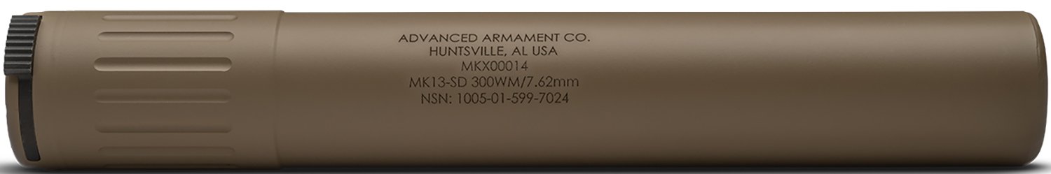 ADVANCED ARMAMENT COMPANY 65008 MK13-SD 30 Cal Rated Up To 300 Win Mag, FDE Titanium, 90T Taper Mount