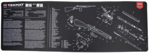 TekMat TEKR44M14 M14 (M1A) Cleaning Mat Black/White Rubber 15"x44" M14 (M1A) Parts Diagram