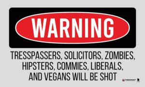 TekMat TEK42TRESPASSERS Trespassers Will Be Shot Door Mat Multi-Color Rubber 25"x42"