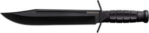 Cold Steel CSFXLTHRNK Leatherneck  10.50" Fixed Bowie Plain Non-Reflective Black D2 Steel Blade/ 4.75" Black w/Curved Quillons Kray-Ex Handle