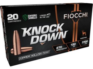 Fiocchi 270CHA Knock Down Enviro Shield 270Win 130gr Hollow Point 20 Per Box/10 Case