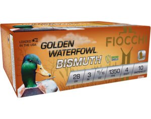 Fiocchi 283GB4 Golden Waterfowl Bismuth 28Gauge 3" 15/16oz 4Shot 10 Per Box/10 Case