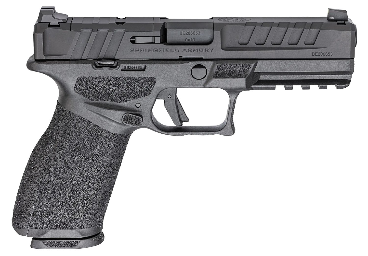 Springfield Armory EC9459BLCU Echelon 9mm Luger 10+1 4.50" Black Melonite Steel Barrel & Optic Ready/Serrated Steel Slide, Black Polymer Frame w/Picatinny Rail, Textured Grip