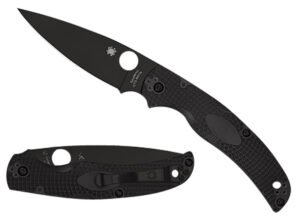 Spyderco C244PBBK Native Chief Lightweight 4.02" Folding Plain Black DLC CTS BD1N SS Blade/Black Textured FRN Handle Includes Pocket Clip