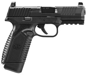 FN 66101389 545 MRD Full Size 45 ACP 10+1 4.10" Black Target Crown Steel Barrel, Black PVD Optic Cut/Serrated Steel Slide & Polymer Frame w/Picatinny Rail, Ambidextrous