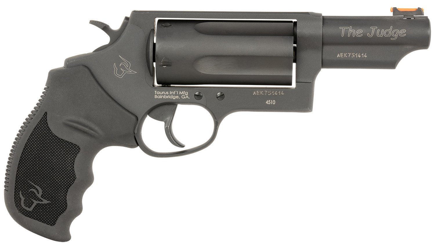 Taurus 24410P31T Judge T.O.R.O. Compact Frame 45 Colt (Long Colt)/410 Gauge 5 3" Matte Black Oxide Steel Barrel, Cylinder & Steel Frame, Black Rubber Grip, Transfer Bar Safety, Exposed Hammer