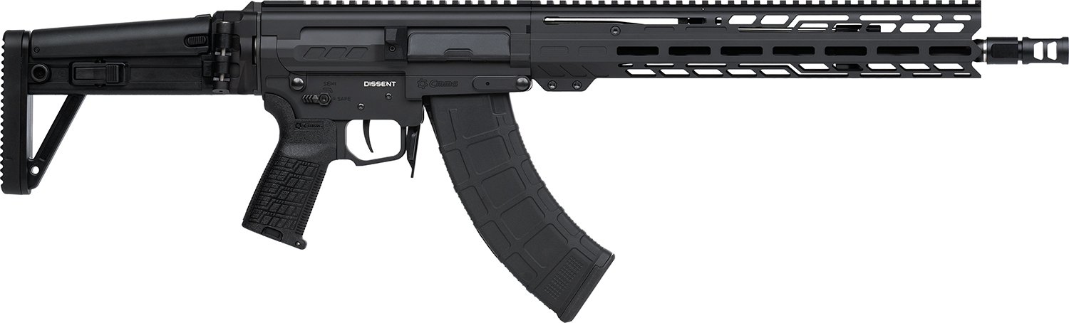 CMMG 86A7F0BAB Dissent MK47 7.62x39mm 30+1 (2) 14.30" P&W, Black Armor, Side Charging Handle Rec, 13.50" M-Lok Handguard, Side Folding Stock, Zeroed Grip, SVD Brake, 60/90 Ambi Safety, Adj. Gas Block