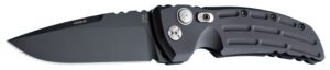 Hogue 34110 EX-A01  4" Folding Drop Point Plain Black Cerakote 154CM SS Blade/Matte Black w/Fluted texture Aluminum Handle