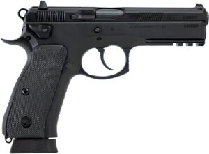 CZ-USA 89353 CZ 75 SP-01 Tactical 9mm Luger 19+1 4.60" Black Nitride Steel Barrel, Black Serrated Steel Slide, Black Polycoat Steel Frame w/Beavertail & Picatinny Rail, Black Polymer Grip