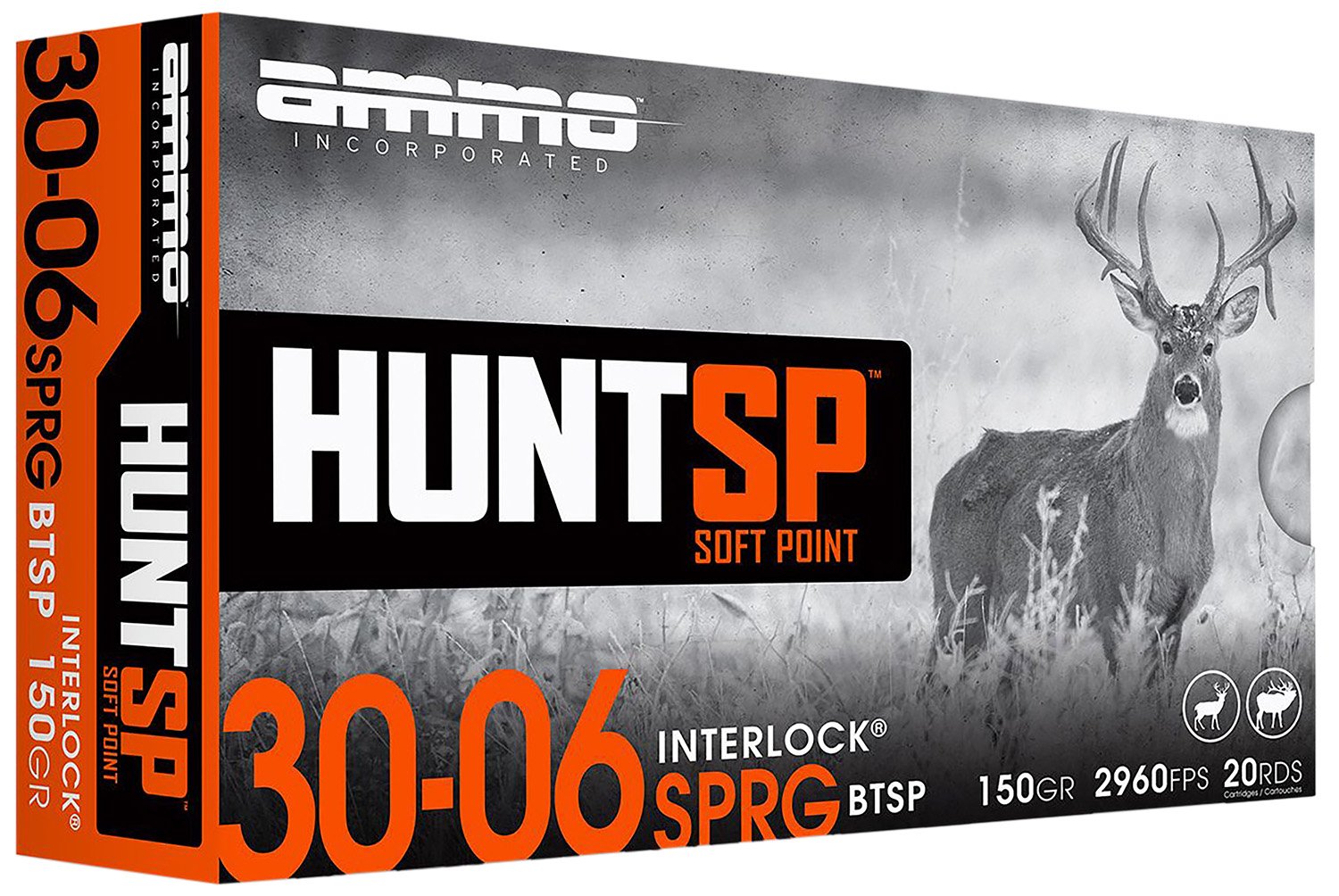 Ammo Inc 3006150SPA20 Hunt 30-06Springfield 150gr Soft Point 20 Per Box/10 Case
