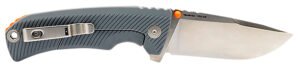 S.O.G SOG14060243 Tellus FLK 3.65" Folding Clip Point Plain Stonewashed Cryo 440C SS Blade, Wolf Gray Textured GRN Handle, Blister Pack