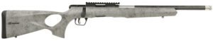 Savage Arms 70218 B Series TimberLite 22 LR 10+1 18" Carbon Fiber Threaded Barrel, Matte Black Picatinny Rail Carbon Steel Receiver, Gray w/Black Webbing Fixed Thumbhole Synthetic Stock