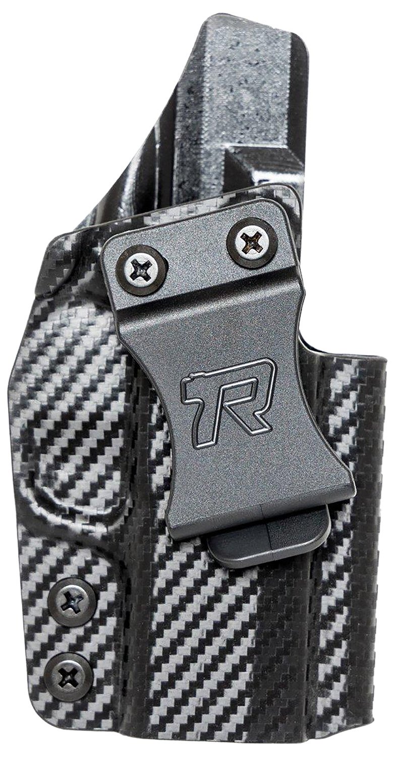 Rounded Gear GLKG43CFRHVAR Kydex IWB Black Kydex Fits Glock 43 Belt Clip Right Hand